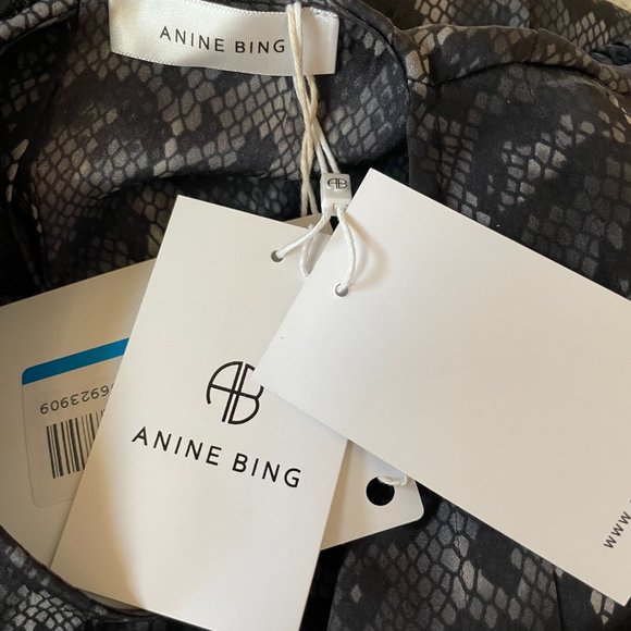 Renee Snake-print Silk Satin Blouse from ANINE BING - Picture 10 of 10